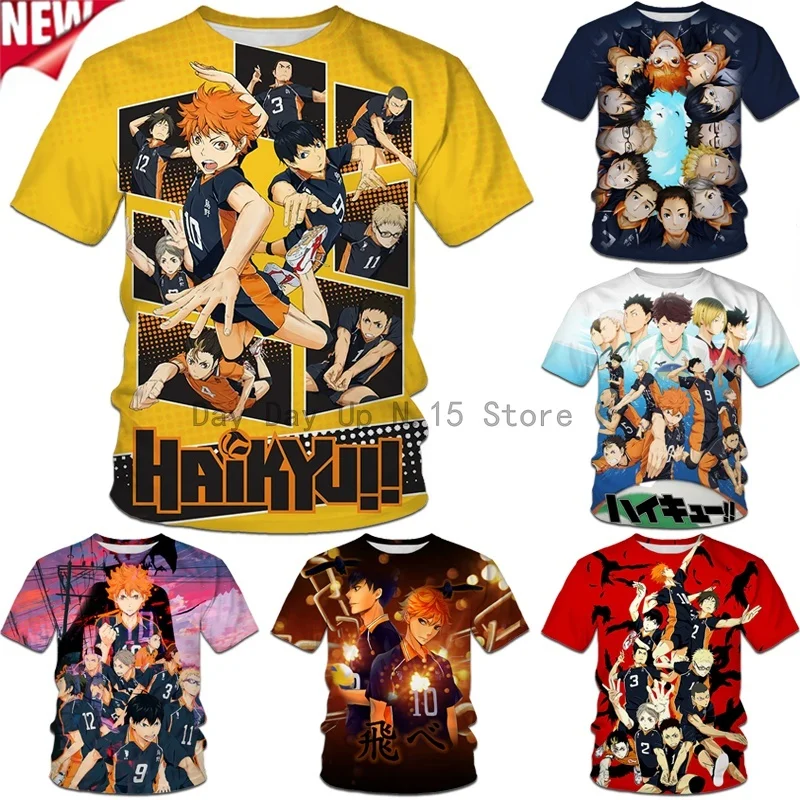 

Новая Аниме Haikyuu 3D печать унисекс Повседневная и Веселая Футболка Harajuku с коротким рукавом