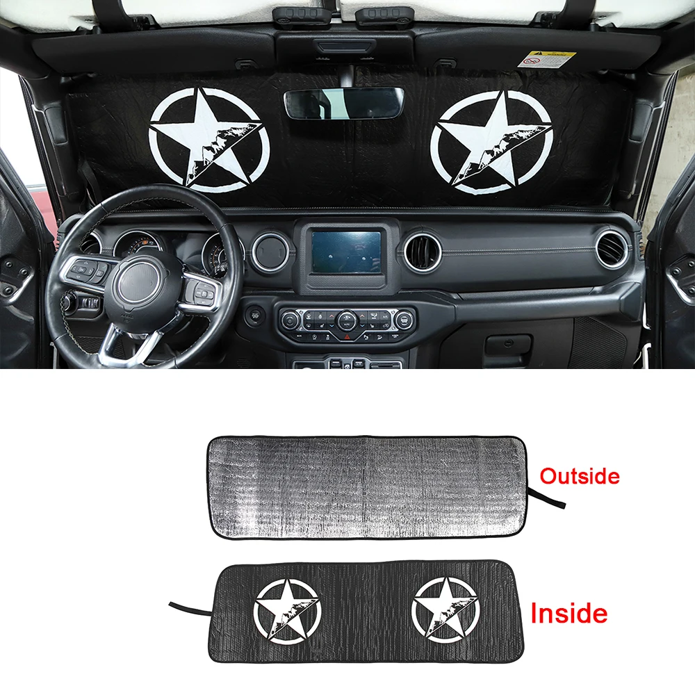 

Солнцезащитный козырек на переднее лобовое стекло автомобиля, анти-УФ-изоляционная накладка для Jeep Wrangler JL Gladiator JT 2018-2022 2023, аксессуары для интерьера