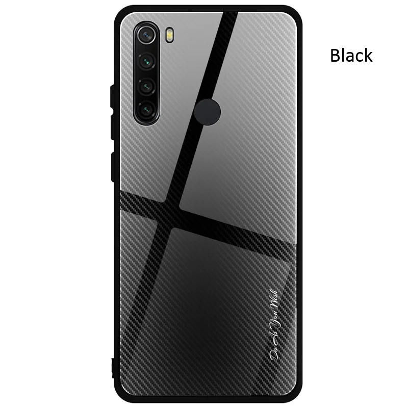 Чехол из закаленного стекла с градиентом из углеродного волокна для Xiaomi Redmi Note 8 Pro 8T