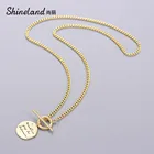 Ожерелье-чокер Shineland в стиле панк, винтажная металлическая подвеска в виде монеты, Женская Минималистичная бижутерия, подарок, 2021