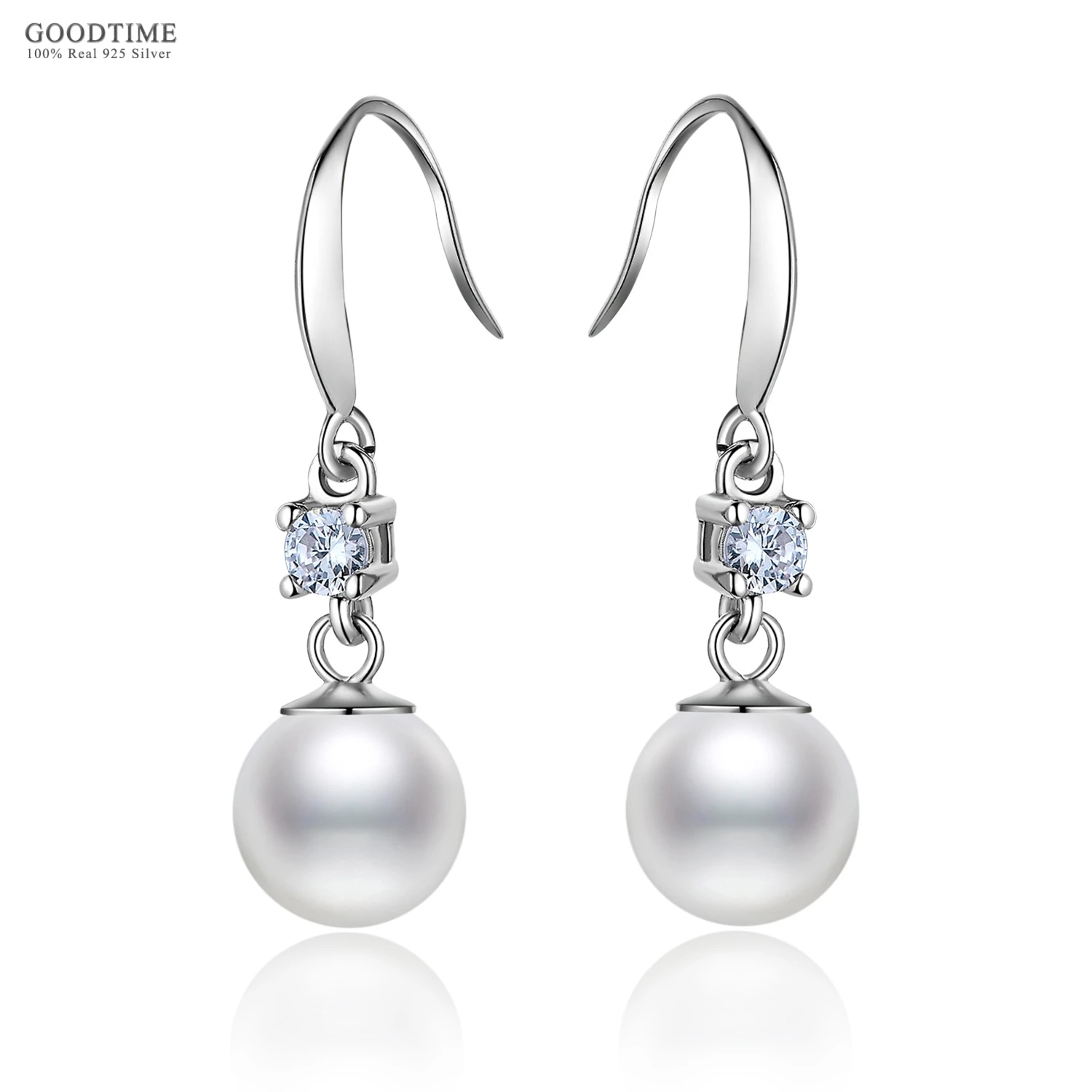 

Модные серьги с жемчугом для женщин чистый 100% 925 стерлингового серебра серьги с цирконием, ювелирное изделие аксессуары для Свадебная вечер...