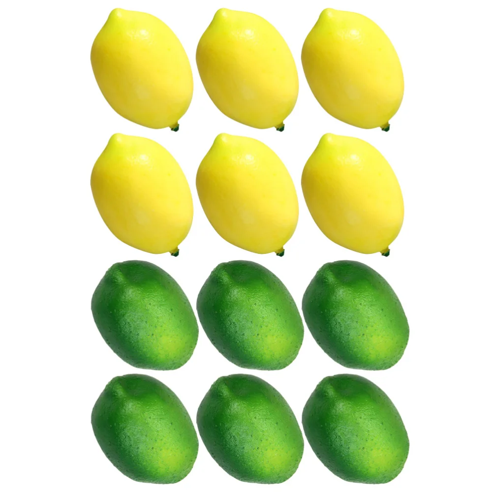 

12Pcs Simulation Lemon Ornaments Decorative Fake Lemon Home Party Layout Props
