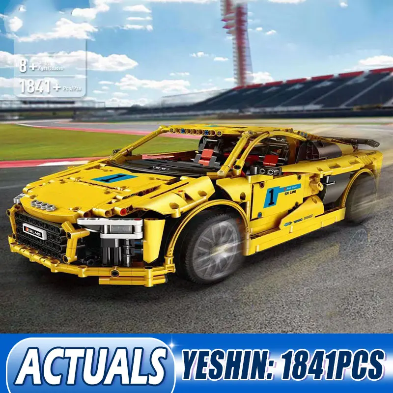 Technic Car Toys R8 V10 скоростная модель автомобиля, совместимая с MOC-4463, строительные блоки, кирпичи, Детский Рождественский подарок