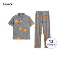 women pajamas sets pyjamas nightwear sleepwear lingerie loungewear short sleeve print cute sexy casual korean sa1115