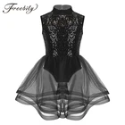 Детское Сетчатое балетное платье-пачка с блестками для фигурного катания, гимнастическое трико для девочек, для выступлений, костюм для танцевального конкурса