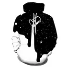 Толстовка с капюшоном для мужчин и женщин, свитшот с длинным рукавом, пуловер, Черно-Белая кофта со звездами, объемным рисунком, разные цвета