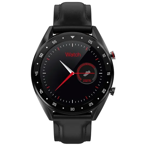 Black Leather YOCUBY L7 ЭКГ Смарт спортивные часы PPG HRV отчет сердечного ритма сна монитор IP68 Водонепроницаемый плавание фитнес трекер для мужчин - Цвет: Black Leather