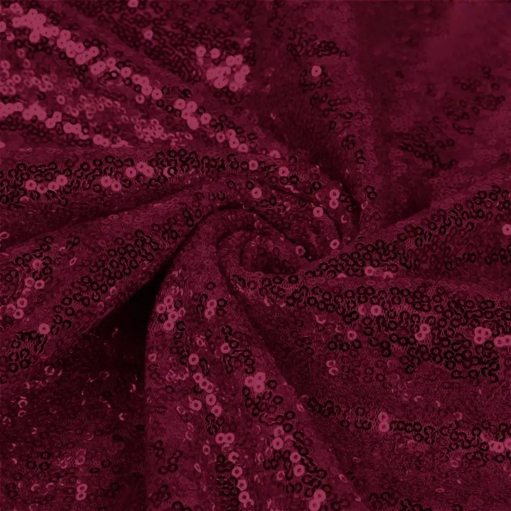 Burgundy Розовое золото/темно-синий/красный/розовый/черный 4 фута(125 см) Ширина блесток ткань материал на 5 ярдов для платья/обуви/свадьбы/party-C0813 - Цвет: Burgundy