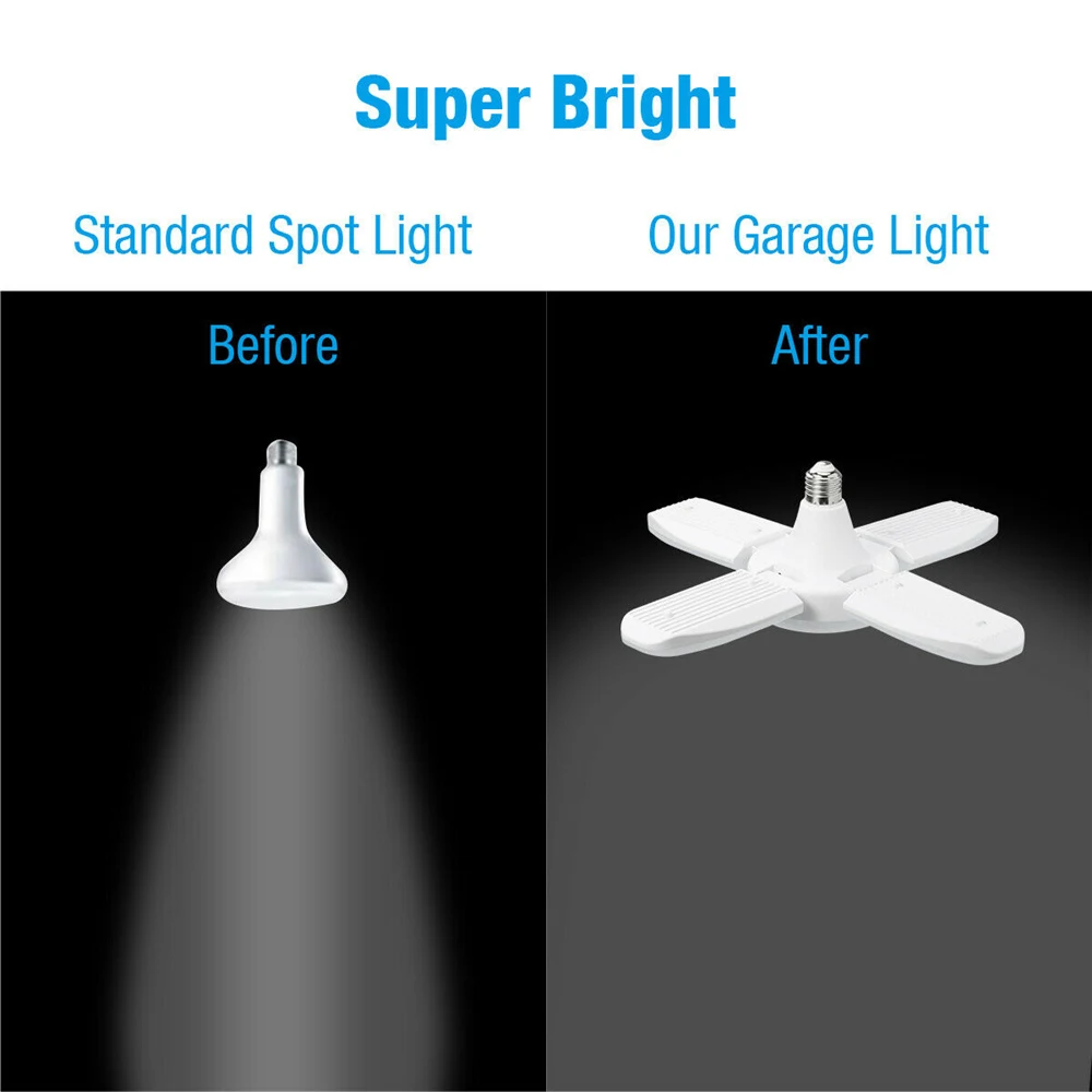 

LED Deformable Lamp Ceiling Fixture For Garage Shop Home 75W Work Lights Low consumption
