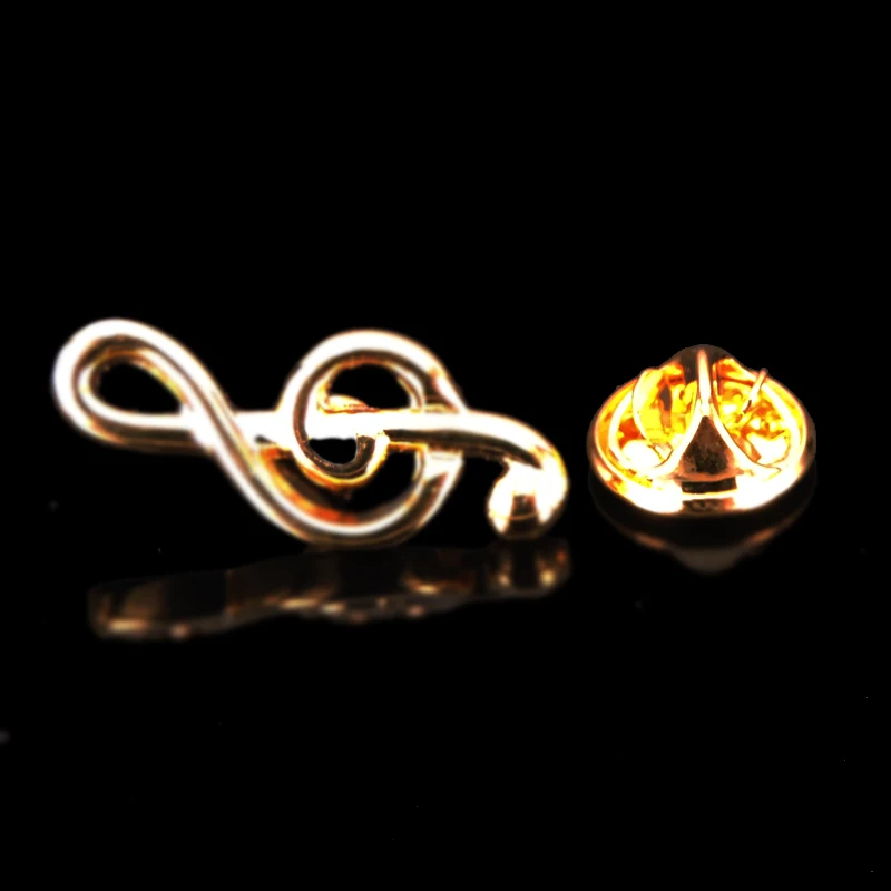 Brand new high quality electroplated gold treble Brooch men's Lapel Pin suit backpack badge jewelry retail wholesale |