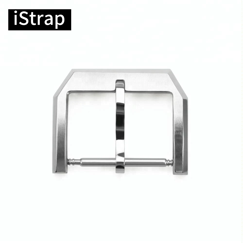 

iStrap for IWC Watch Band Strap 18mm 316L Stainless Steel Pin Tang Buckle Brushed Watch Clasp Tang Buckle Watch Buckle