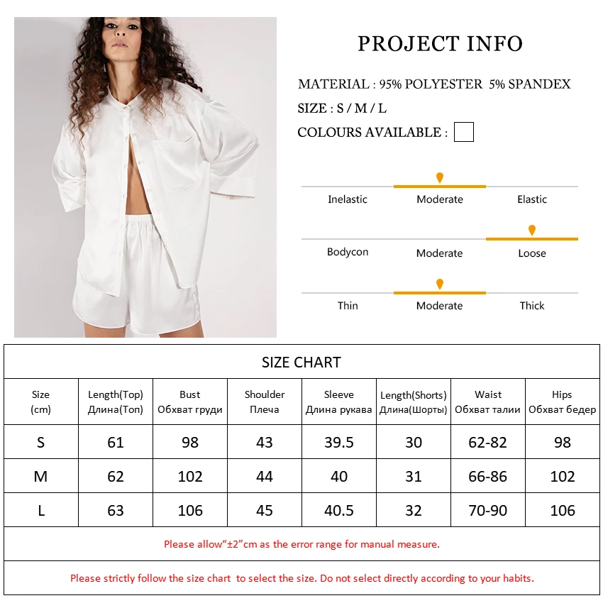 

HECHAN White Loose Female Pajamas 2 Piece Set Three Quarter Sleeve Pocket Tops And Shorts Casual Nightwear Women Home Suit Sets