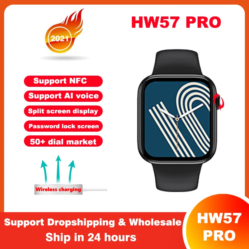 

Смарт-часы HW57 Pro, 2021 серия, 7 AI, голосовой помощник, для мужчин и женщин, NFC, совместное использование местоположения, PK D20 Y68 IWO 13 HW22 Plus W37 pro