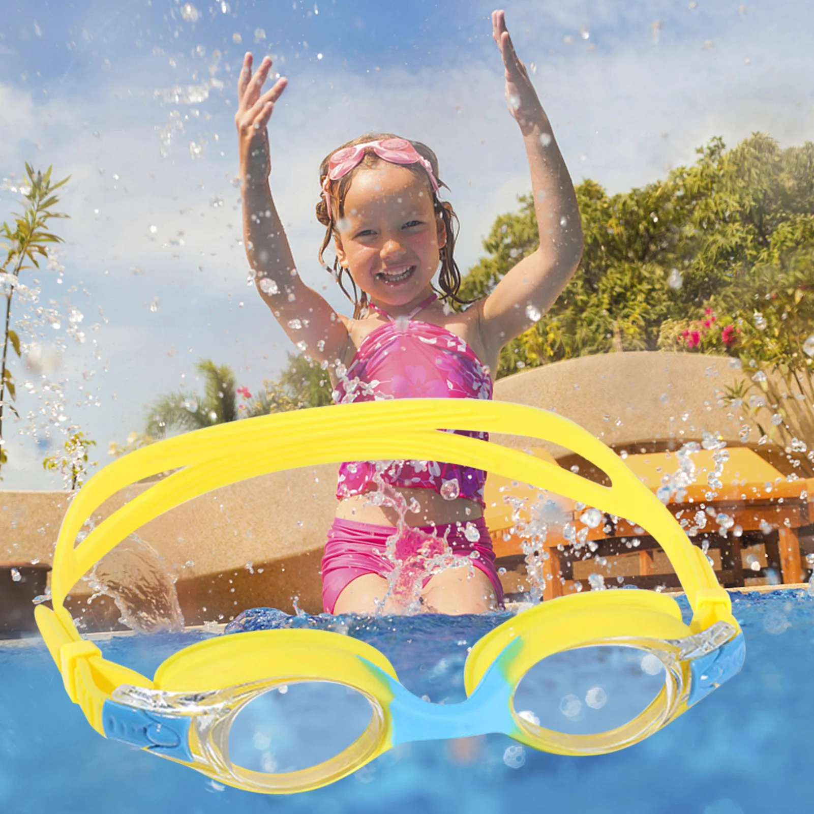 

Colorful Adjustable Children Kids Waterproof Silicone Anti Fog UV Shield Swimming Glasses Goggles Eyewear Eyeglasses