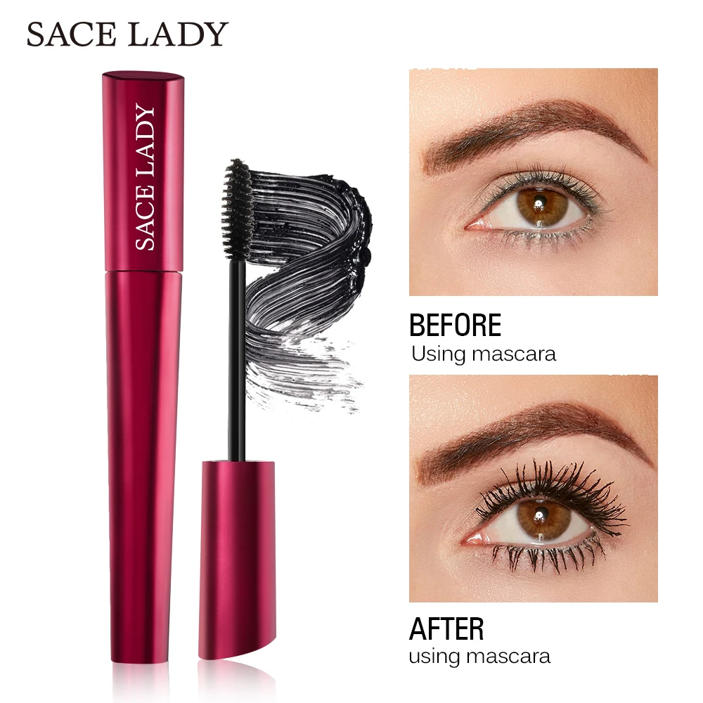 SACE LADY, 4D шелковая тушь для ресниц, Подкручивающая густые ресницы, водостойкая, 3d, Rimel, удлинение, макияж, объем, натуральные ресницы, косметика