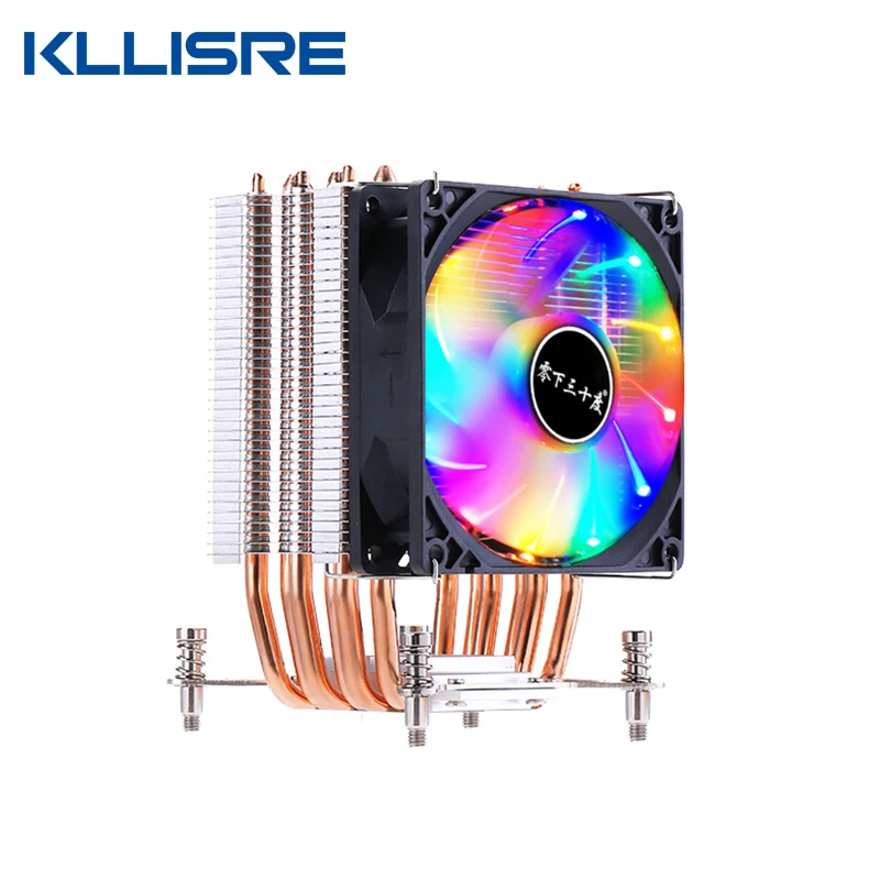 Кулер для процессора Kllisre с 4 тепловыми трубками контакта RGB ПК тихий вентилятор