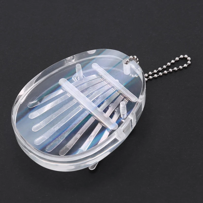 

8 Key Colorful Kalimba Thumb Piano,Mini Transparent Acrylic Finger Piano Musical Instrument for Beginners,Ellipse