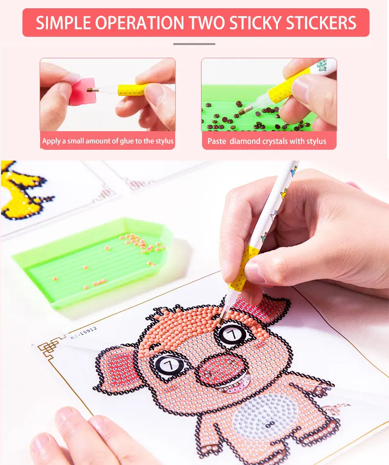 DIY круглая алмазная живопись 12 знаков зодиака мультфильма держатели карт для детей Подарки