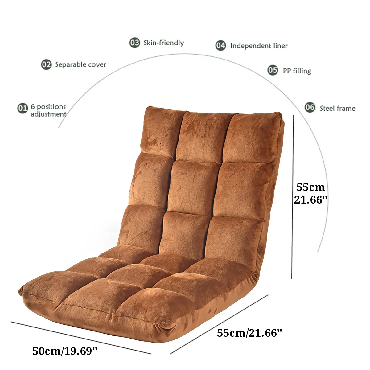 

Folding Lazy Lounger Sofa Tatami Adjustable Lounge Chair Floor Balcony Bay Window Leisure Legless Small Sofa Bed Back Chair