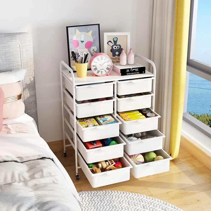 

Bedroom Children's Toy Storage Rack Multi-Layer Floor-Standing Internet Celebrity Living Room Snack StorageArtifact Home Trolley