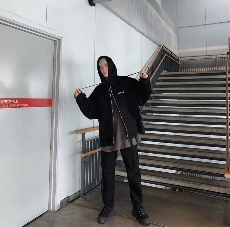 

New Brand Loose Zipper Cardigan Cotton Hip-hop Jacket Fashion Men and women wear hoodies and hoodies