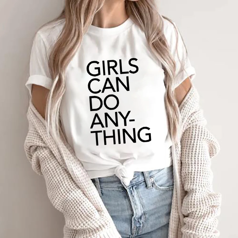 

Girls Can Do Anything T-shirt Feminist Shirt Girl Power Tee Shirt Women Fashion Summer T-Shirt Graphic Tee Tumblr Shirt