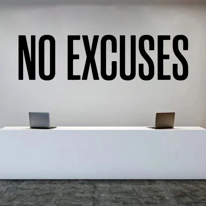 

Motivational Quotes Wall Stickers Inspirational Vinyl Decal Company Wall Decor Removable Living Room Decoration Quote No Excuses