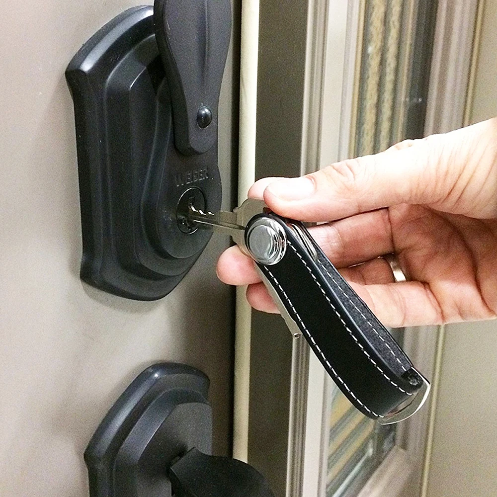 Высококачественный кожаный брелок из нержавеющей стали автомобильный для