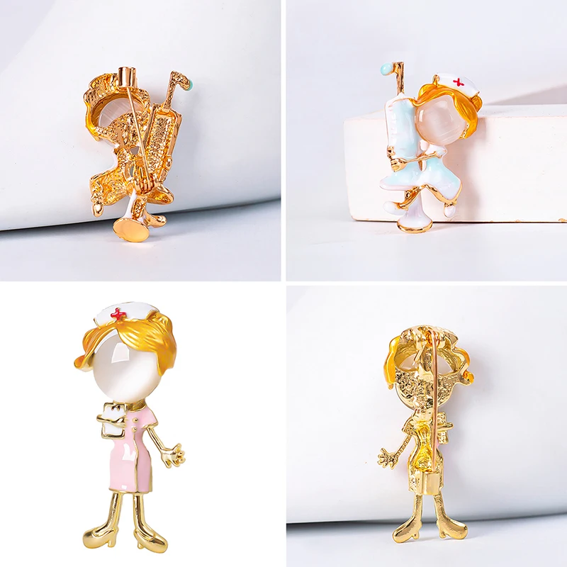 Броши с опалом и эмалью для мальчиков девочек медицинская брошь булавка