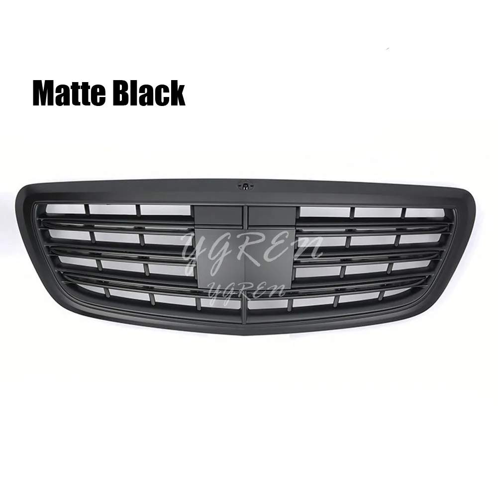 Решетка радиатора Передняя GT R для Mercedes Benz S Class W222 2014-2018 хром Черная | Автомобили и