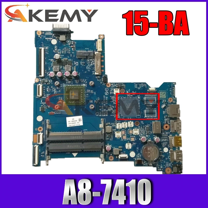

AKemy Laptop motherboard For HP Pavillion 15-BA 15Z-BA A8-7410 AM7410 Mainboard BDL51 LA-D711P 854961-001 854961-601 860337