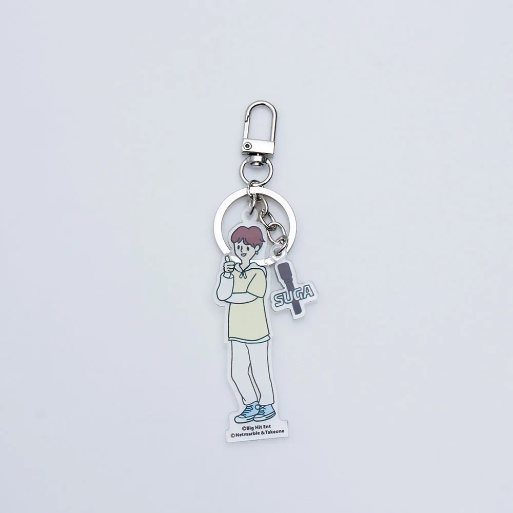 

Kpop Bangtan Boys Acrylic Keychain Cartoon transparent pendant key chain for JK JIN JIMIN V