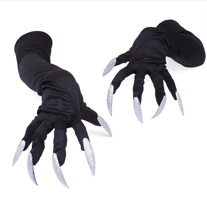 

New Powder Long Fingernail Gloves Adult Cosplay Costume Accessories Tricky Toys Halloween Carnival Party Supplies
