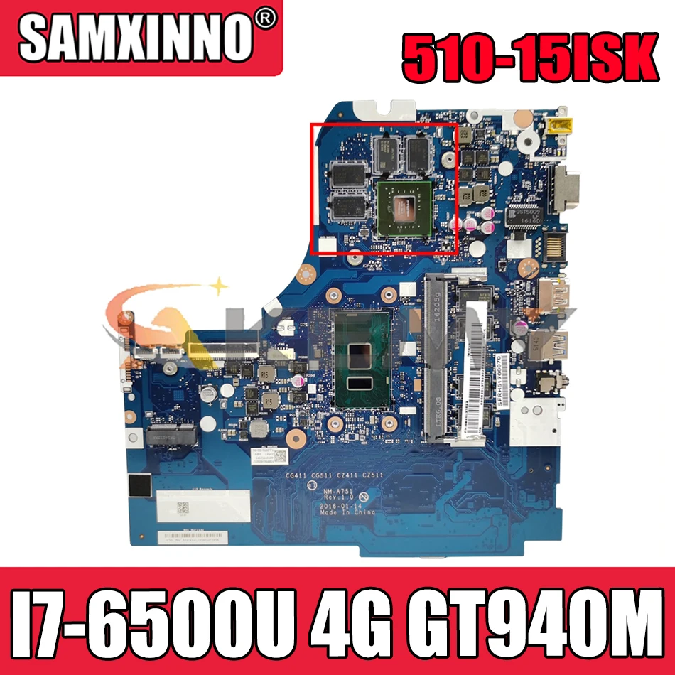 

Материнская плата Akemy для ноутбука Lenovo 510-15ISK 310-15ISK CG411 CG511 CZ411 CZ511 процессор I7 6500U 4 Гб ОЗУ GT940M 2G 100% тестовая работа