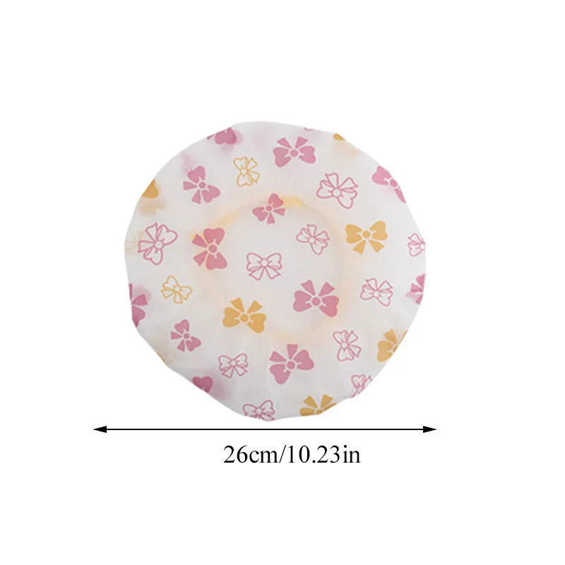 

Thicken Elastic Bath Hat Bathing Cap For Women Hair Salon Bathroom Products PVC Shower Cap Colorful Dot Waterproof Shower Cap