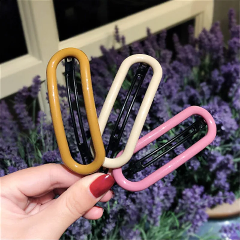 Заколка для волос скругленная женская прямоугольная шпилька карамельного цвета