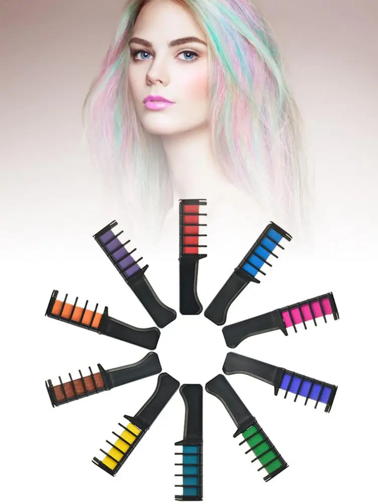 10 шт. одноразовая краска для волос мини расческа Временный Мел набор окрашивания