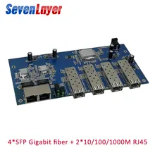 Волоконно-оптический коммутатор 4 1,25G sfp 2 1000M RJ45 промышленный гигабитный Ethernet коммутатор одномодовый одноволоконный PCB