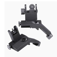 tactical buis ar15 front and rear flip up 45 offset degree rapid transition backup iron sight for hunting gun accessories