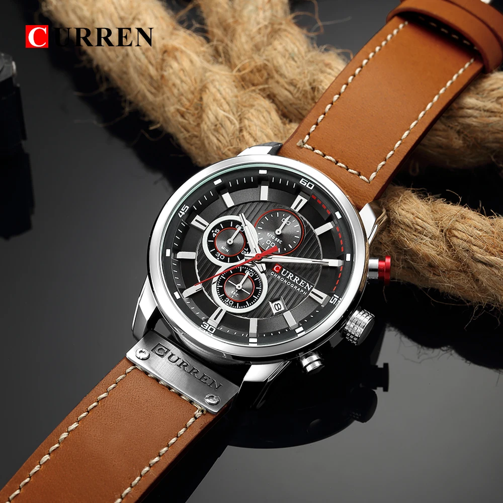 

Quartz Men Watches Luxury Fashion Date Male Clock Chronograph Sport Mens Wrist Watch Hodinky Relogio Masculino 8291