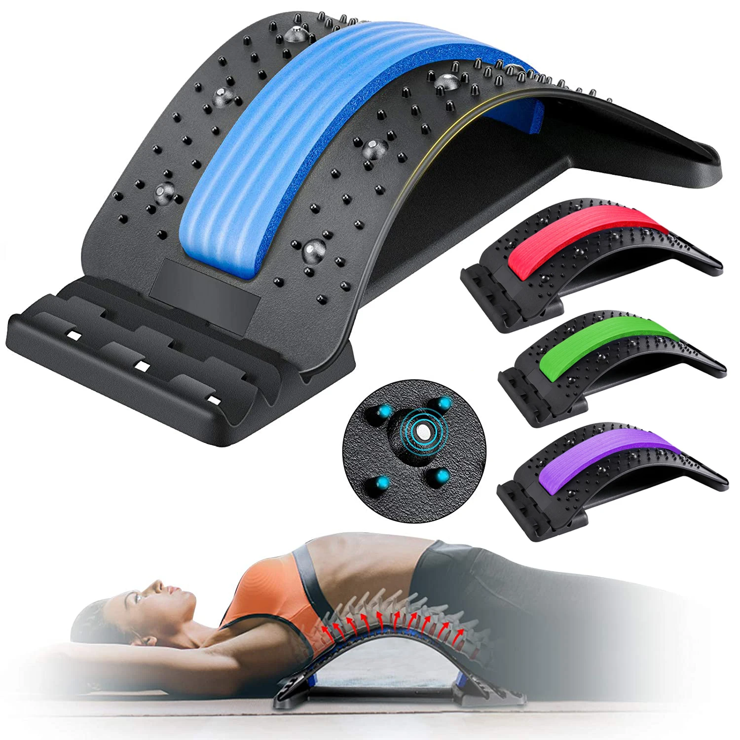 

Back Massager Stretcher Equipment Massage Tools Massageador Magic Stretch Fitness Lumbar Support Relaxation Spine Pain Relief
