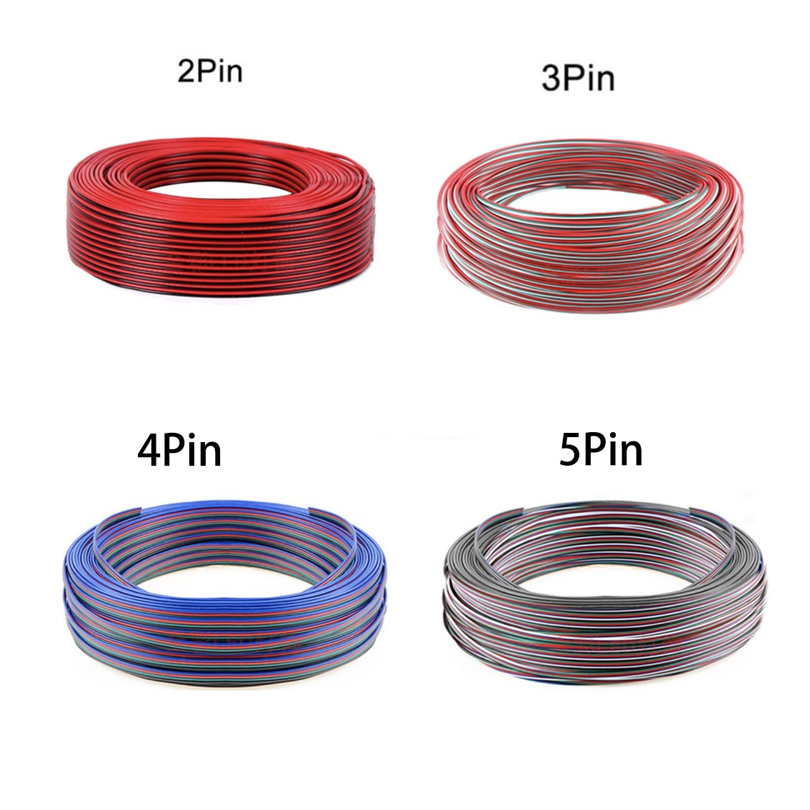 Светодиодная лента 22AWG провод для освещения 2/3/4/5Pin WS2812B WS2811 SK6812 5050 2835 5730