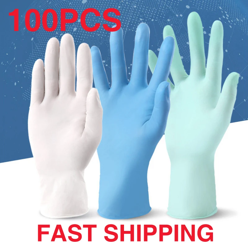 20 50 100 шт. одноразовые нитриловые Безопасность перчатки защитные PVC100 резиновый