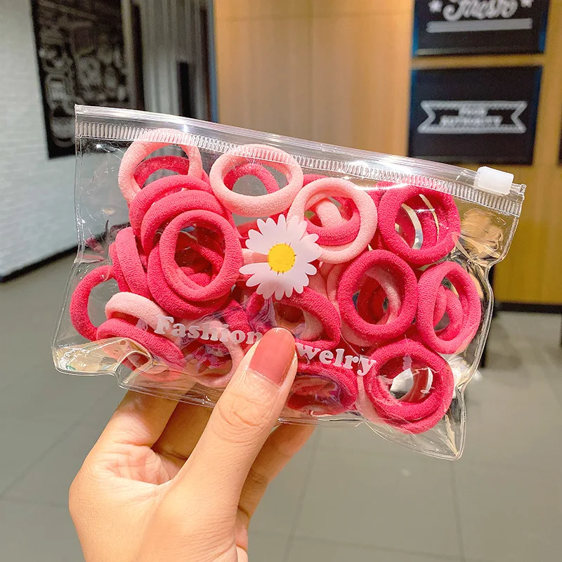 50/Set beb&eacute; chicas caramelo de Nylon colorido peque&ntilde;o el&aacute;stico bandas para el pelo de los ni&ntilde;os de cola de caballo titular Scrunchie diadema Ni&ntilde;os Accesorios-5