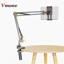 Vmonv Long Arm Rotating Tablet Phone Holder for iPhone Samsung Huawei 5 to 13 Inch Bed Desktop Mount Stand for IPAD Air Pro 12.9