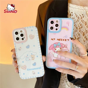 Sanrio Hello Kitty Cartoon Cute Phone Case for iPhone13 13Pro 13Promax 12 12Pro Max 11Pro X XS MAX XR 7 8 Plus Right Angle Cover
