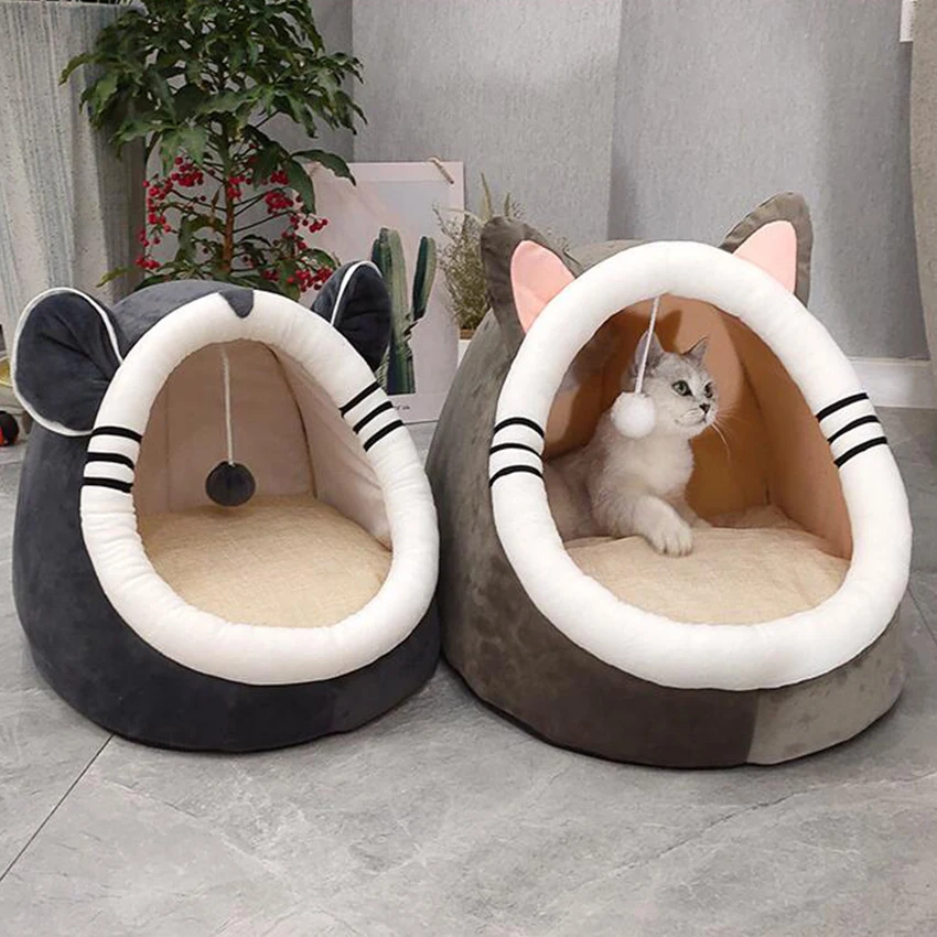 Warm Soft Cat Bed Winter House Cave Pet Dog Nest Kennel Kitten Sleeping Bag for Small Medium Dogs Supplies | Дом и сад