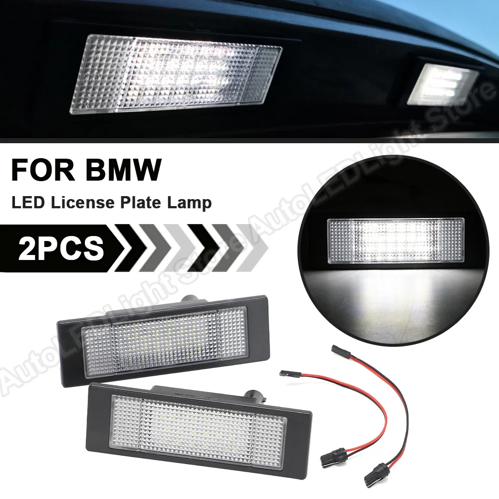 

2Pcs For BMW E81 E87 F20 E63 E64 F12 F13 F06 Z4/E85 E86 E89 K48 MINI R55 R60 R61 R55N 12V LED Number License Plate Light Lamps