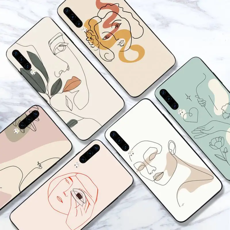 

Abstract line art Phone Case For Huawei honor Mate 10 20 30 40 i 9 8 pro x Lite P smart 2019 nova 5t