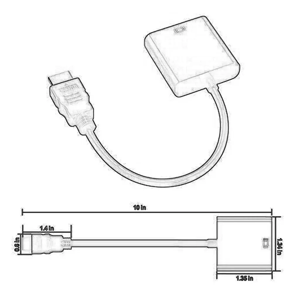 

Hdmi To Vga Adapter Notebook Computer Set Top Box Projector High Definition Signal Conversion 1080p Converter